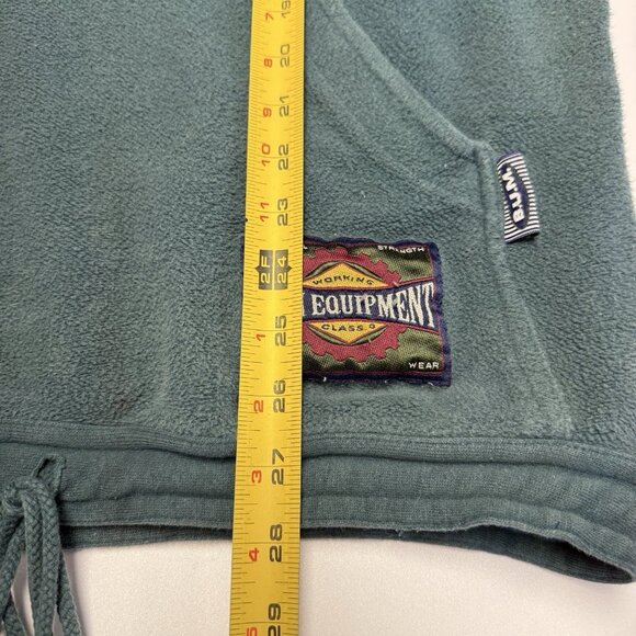 Bum Equipment Fleece Hoodie Sweatshirt Mens XL 26x28 Green Terry Cloth - Picture 13 of 13